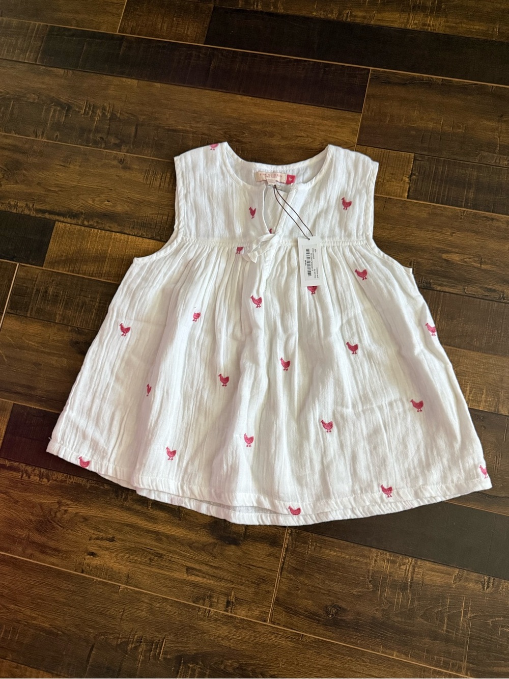 Girls Pink Chicken top size 10Y.